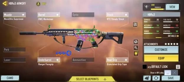 بررسی کامل گان اچ بی ار 3 بازی کالاف دیوتی موبایل