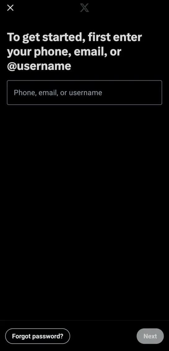 آموزش بازیابی رمز اکانت X