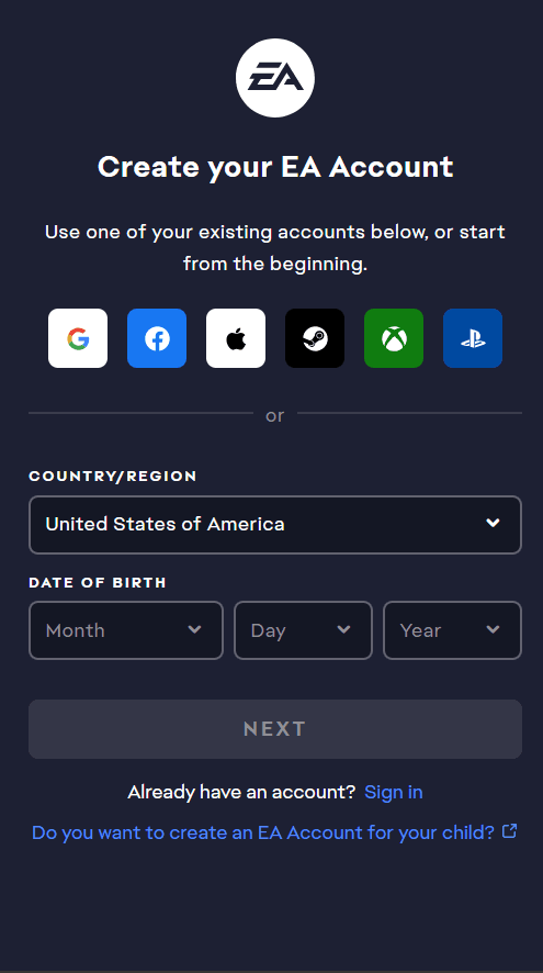 آموزش گام به گام ساخت حساب الکترونیک آرتز (EA)
