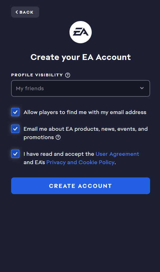 آموزش گام به گام ساخت حساب الکترونیک آرتز (EA)