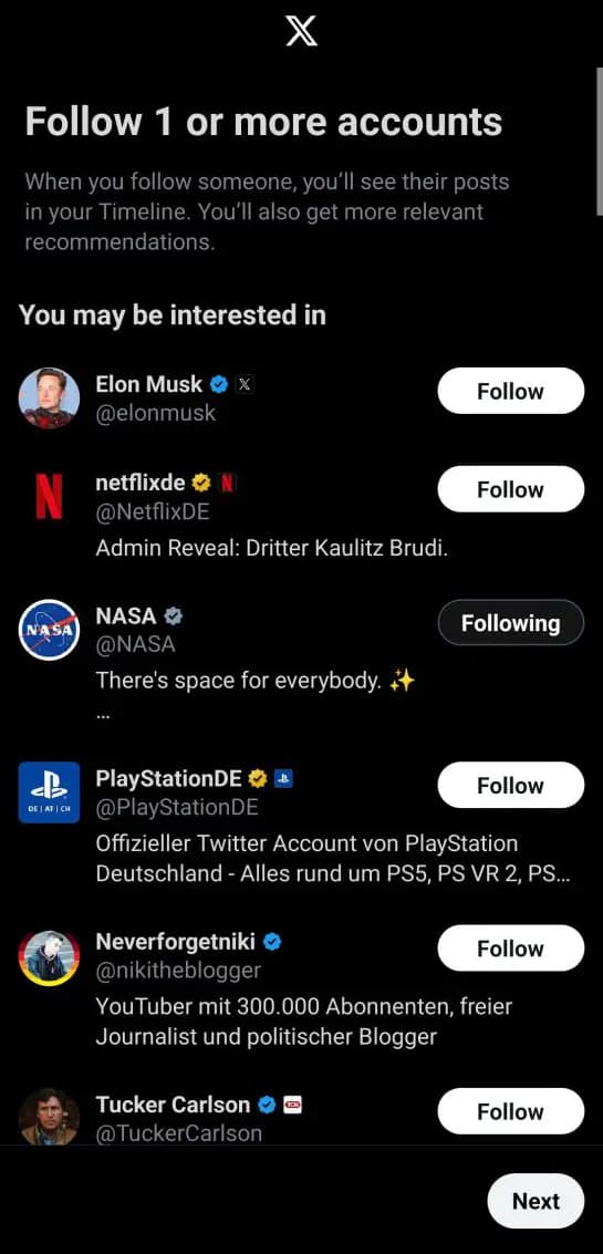 آموزش ساخت اکانت X