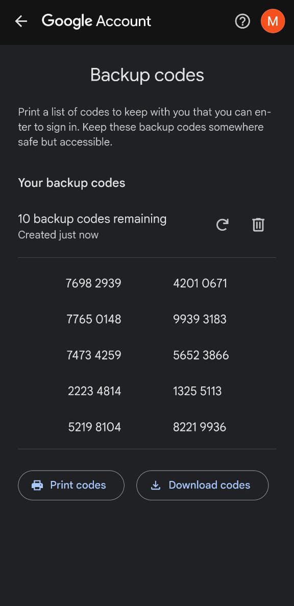 آموزش دریافت کد بکاپ گوگل