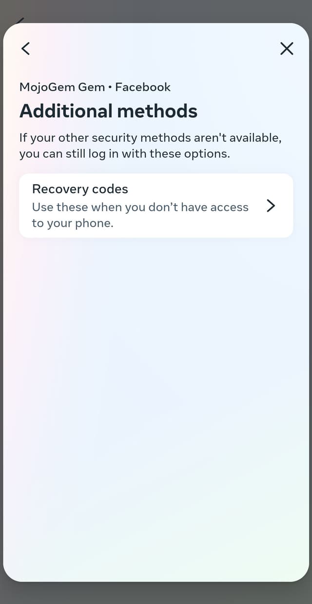 آموزش دریافت کد بک آپ فیسبوک