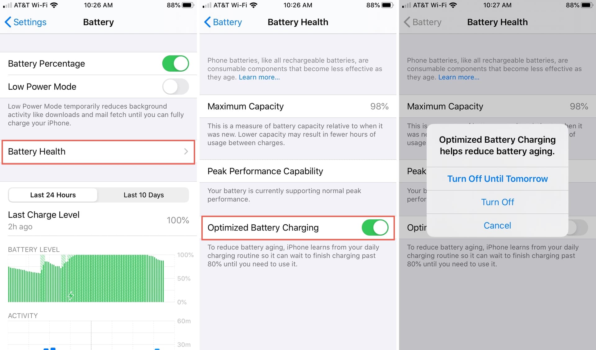 فعال کردن Optimized Battery Charging آیفون