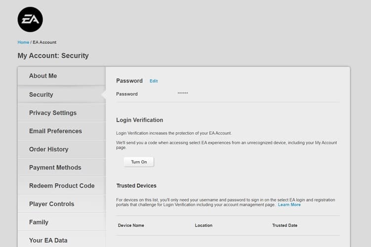آموزش فعال کردن تایید دو مرحله ای حساب الکترونیک آرتز (EA)