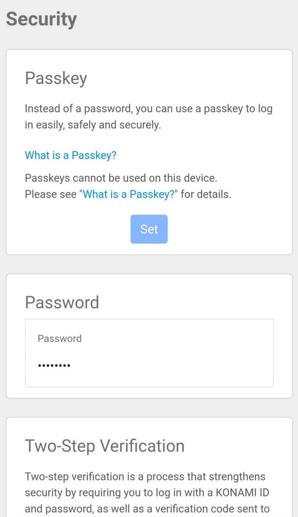 روی گزینه PASSWORD کلیک کنید