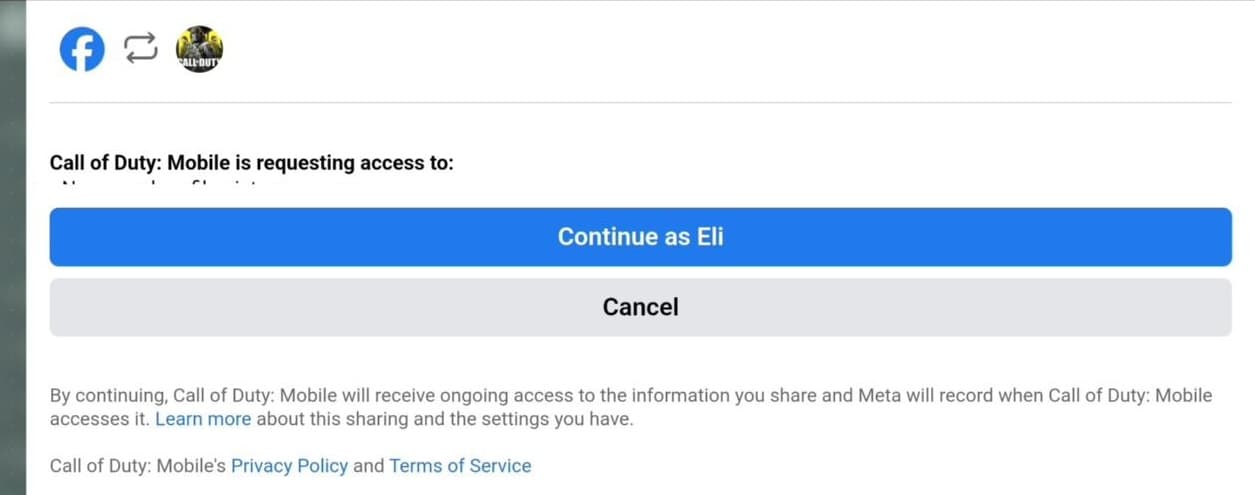 انتخاب اکانت فیسبوک