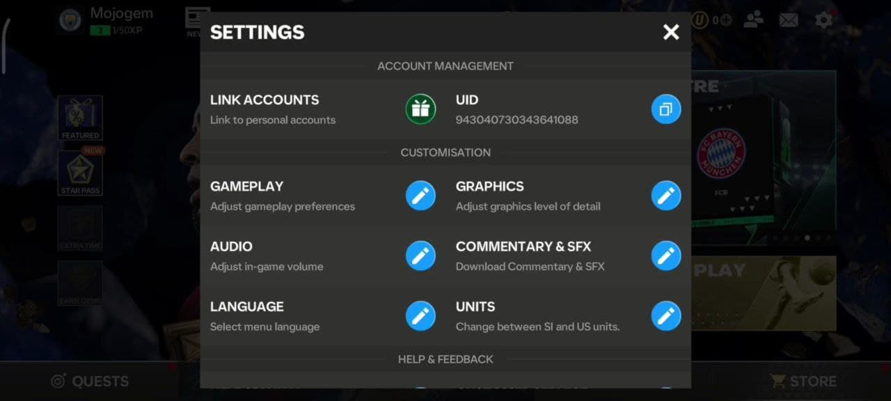 پنجره تنظیمات