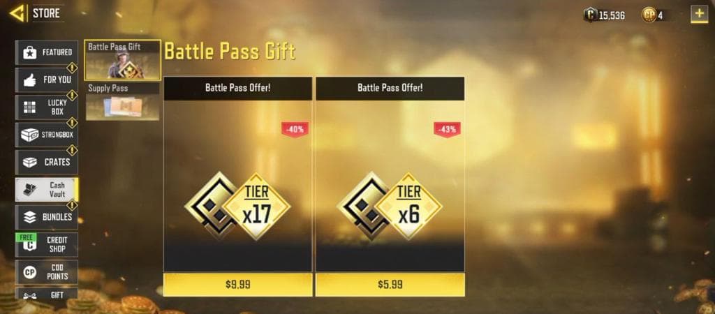 آفرهای بتل پس